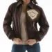 made for queen diamonds brown jacket