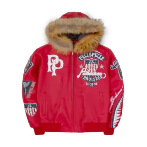 pelle pelle american bruiser red hooded jacket