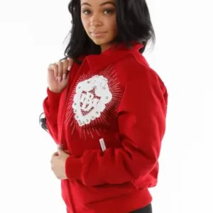 Pelle Pelle Ladies Platinum & Diamonds Red Jacket