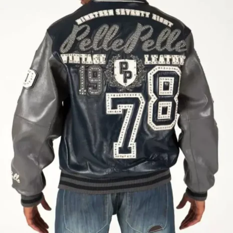 pelle pelle legends 1978 navy stud jacket