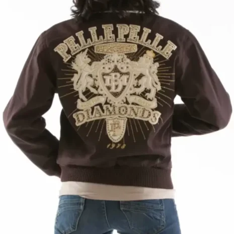 pelle pelle made for queen diamonds brown jacket