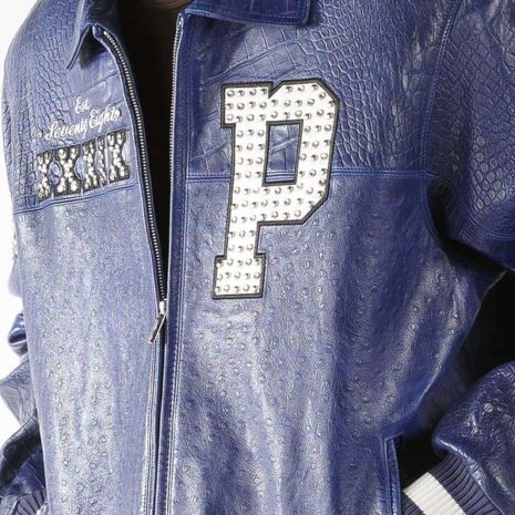 pelle pelle mens 1978 mb blue leather jacket