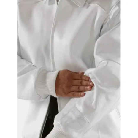 pelle pelle all white leather jacket