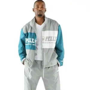 Pelle Pelle Blue and Gray Track Jacket