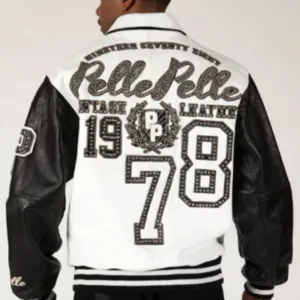Pelle Pelle Encrusted White-plush Leather Jacket
